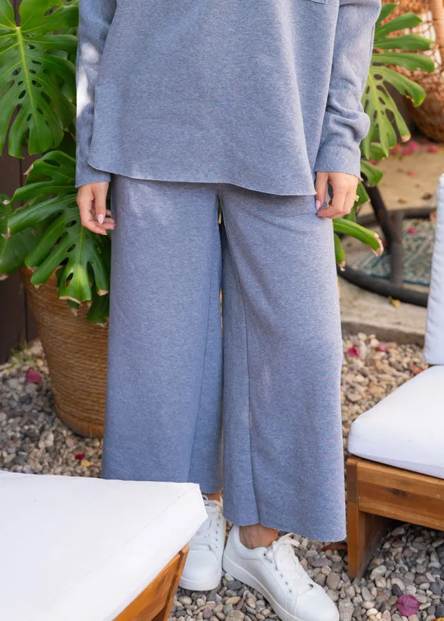 High Waisted Fleece Wide Leg Sweatpants - Full