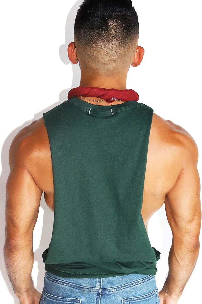 Hunty Season Low Arm Shredder Tank- Dk. Green