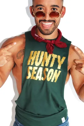 Hunty Season Low Arm Shredder Tank- Dk. Green