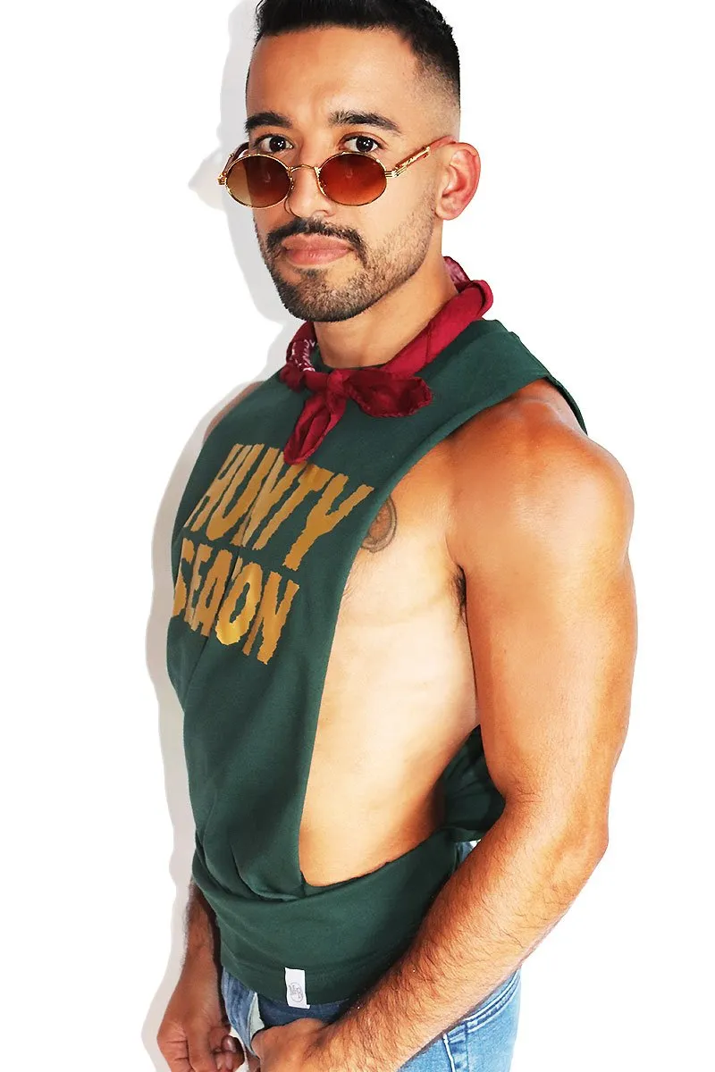 Hunty Season Low Arm Shredder Tank- Dk. Green