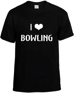 I Love Heart Bowling Unisex T-Shirt Novelty Graphic Tee Shirt