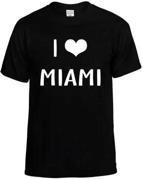 I Love Heart Miami Unisex T-Shirt Novelty Graphic Tee Shirt