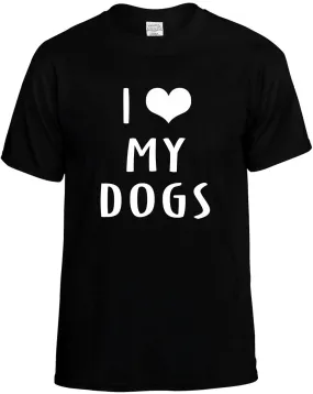 I Love Heart my Dogs Unisex T-Shirt Novelty Graphic Tee Shirt