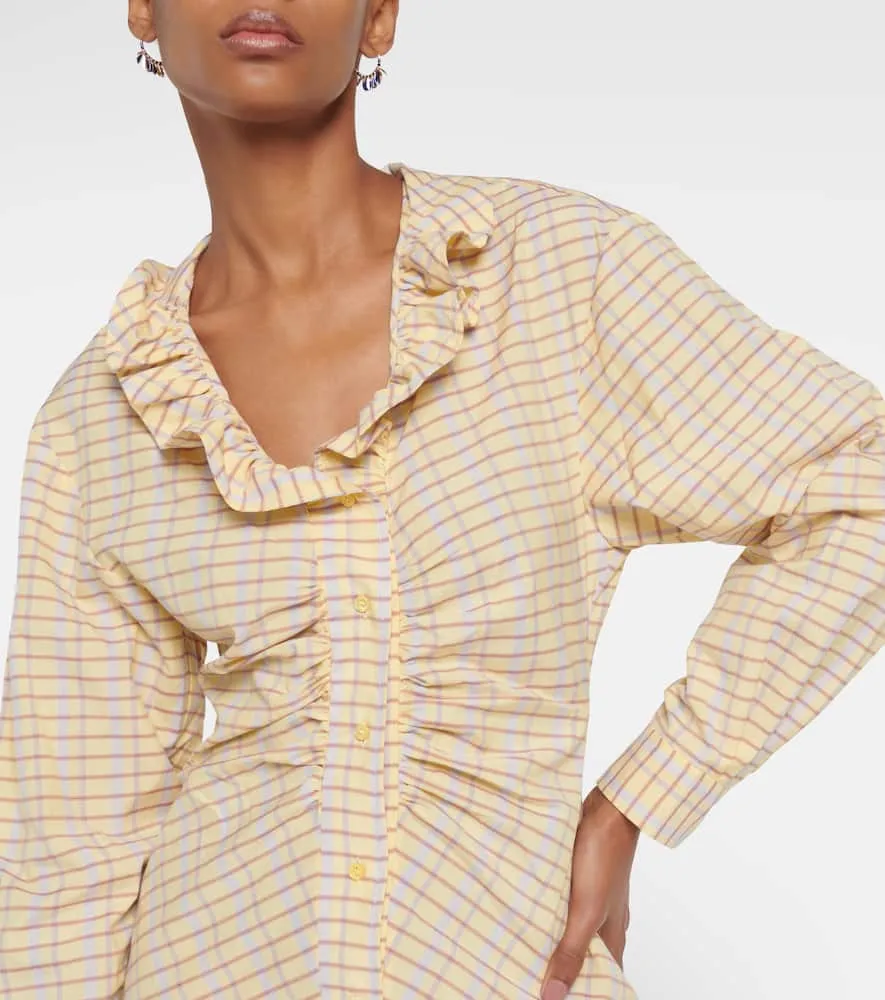 Isabel Marant Coral checked cotton and silk minidress