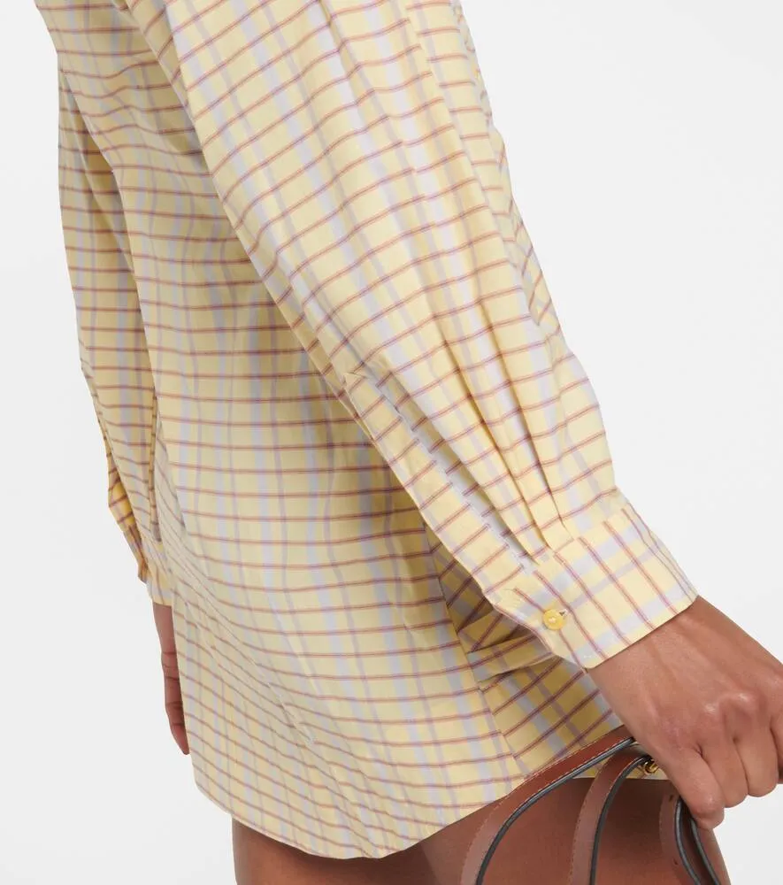 Isabel Marant Coral checked cotton and silk minidress
