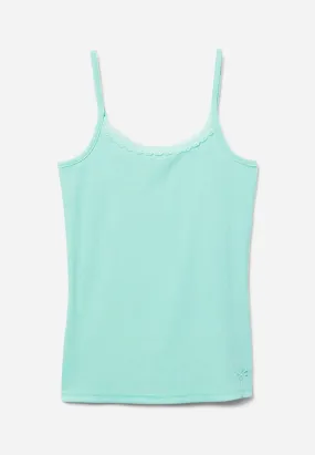 Lace-Trim Scoop Neck Tank