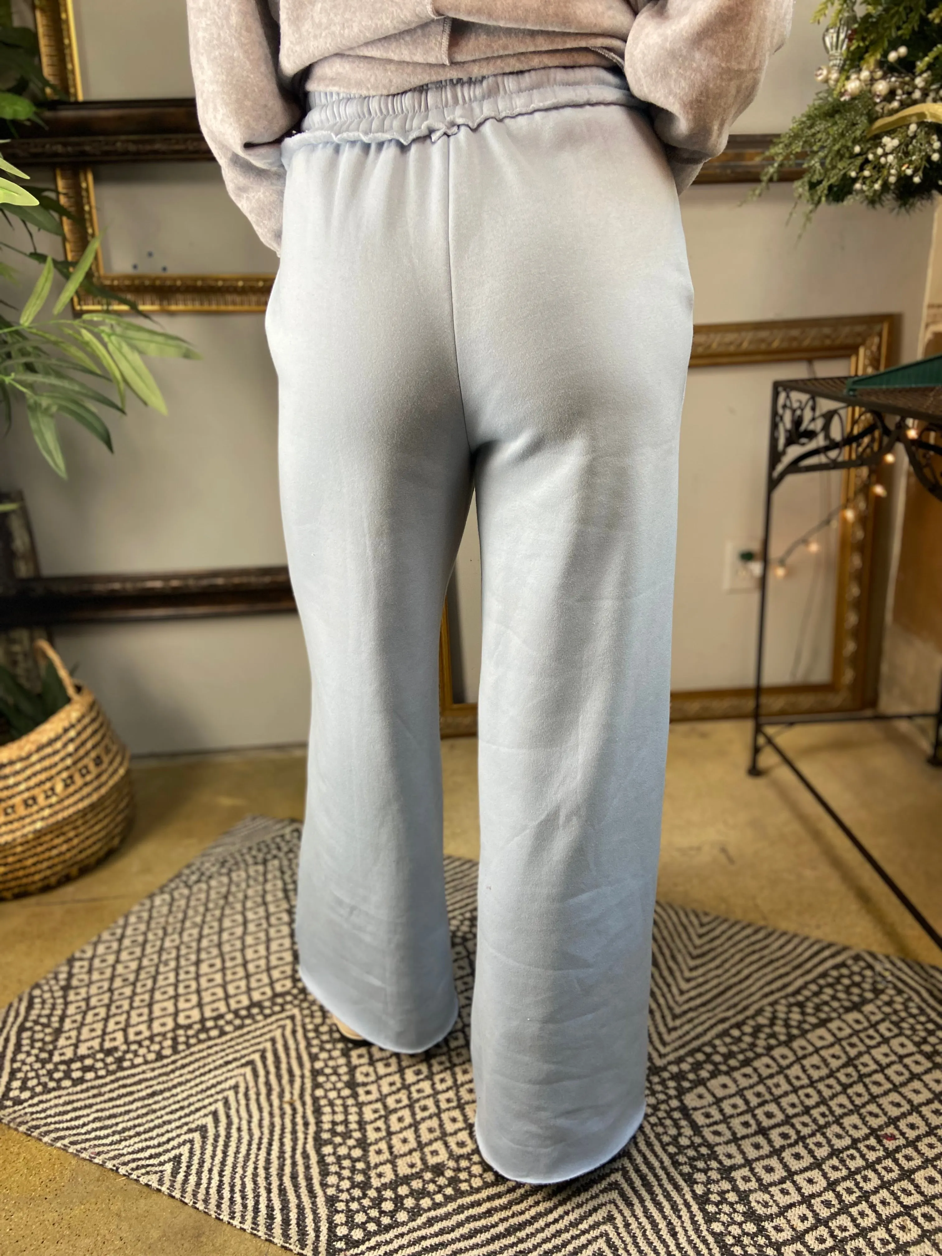 Lana Ash Blue Fleece Sweatpants