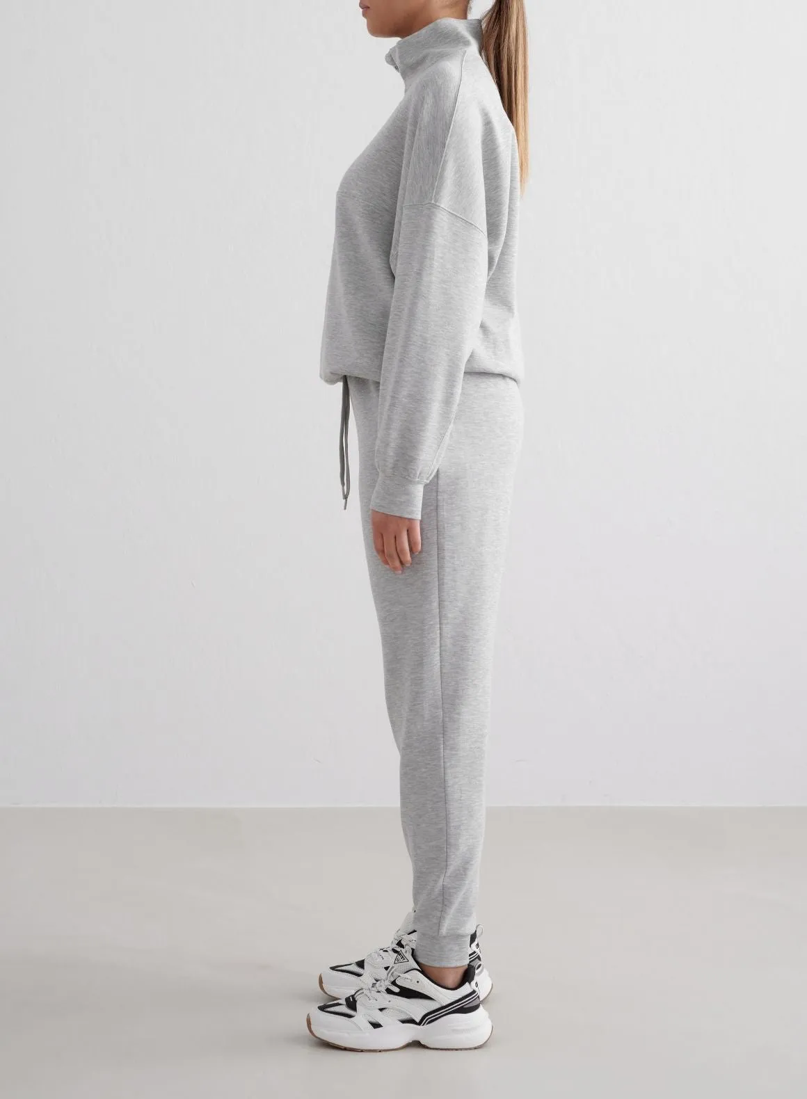 Light Grey Melange Comfy Modal Pants