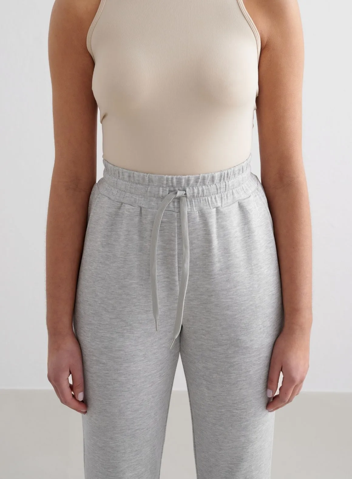 Light Grey Melange Comfy Modal Pants