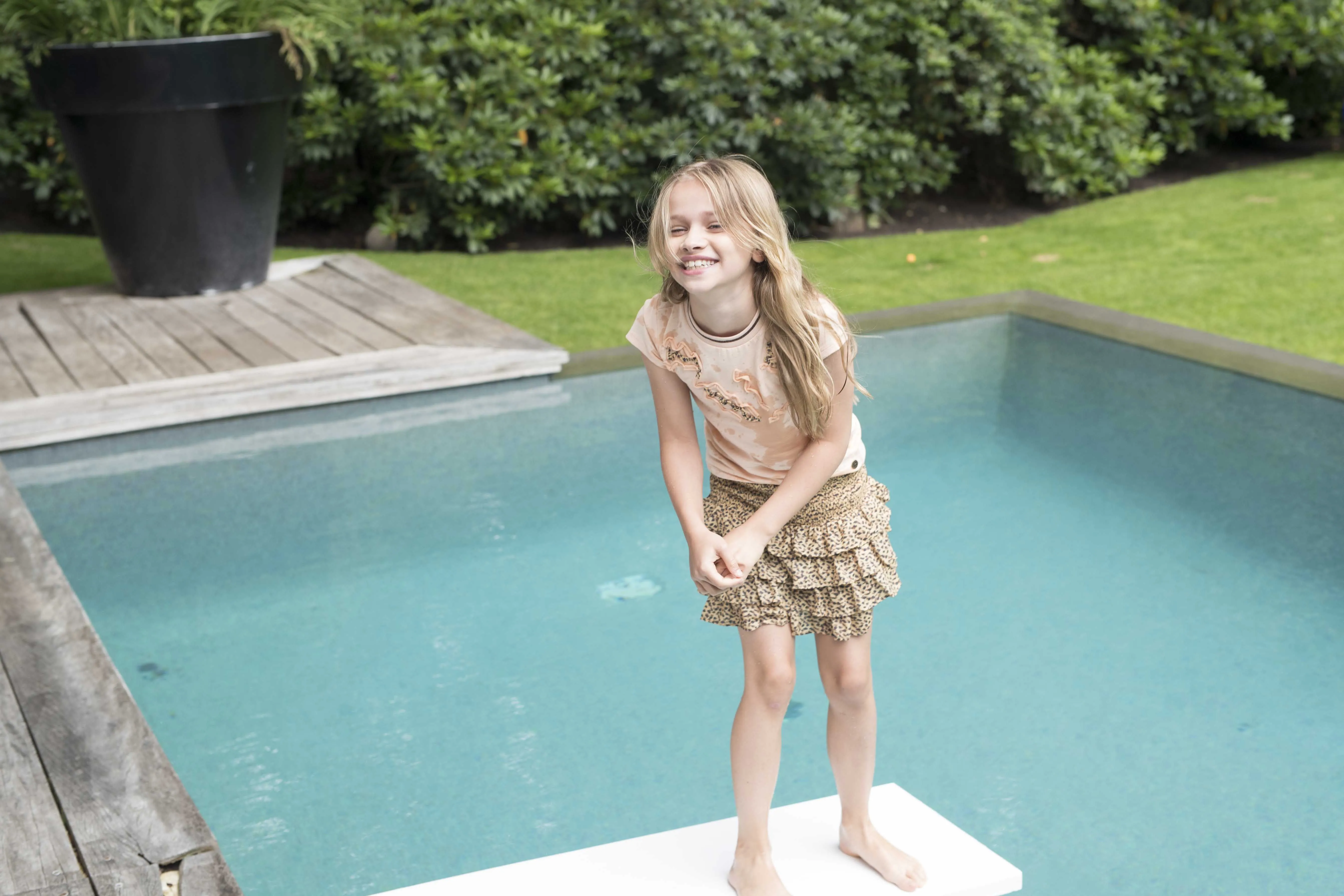 Like Flo Flo girls AO woven smock ruffle skirt