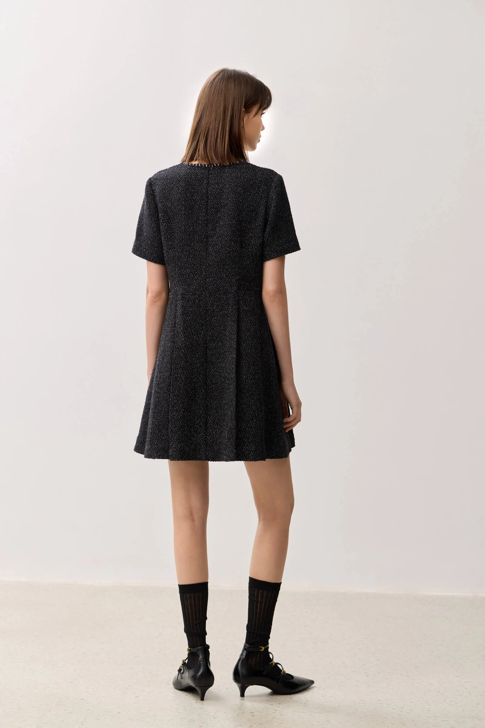 LILY Elegant Textured Midi Dress