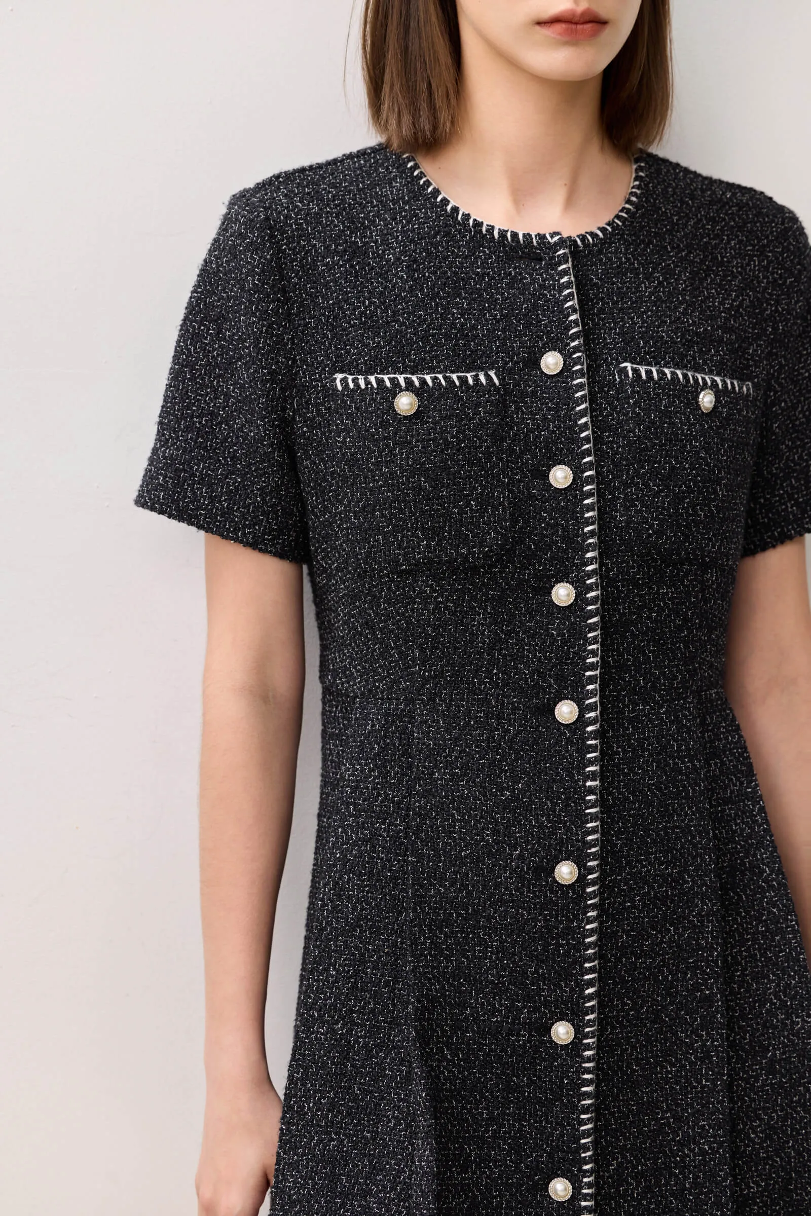 LILY Elegant Textured Midi Dress