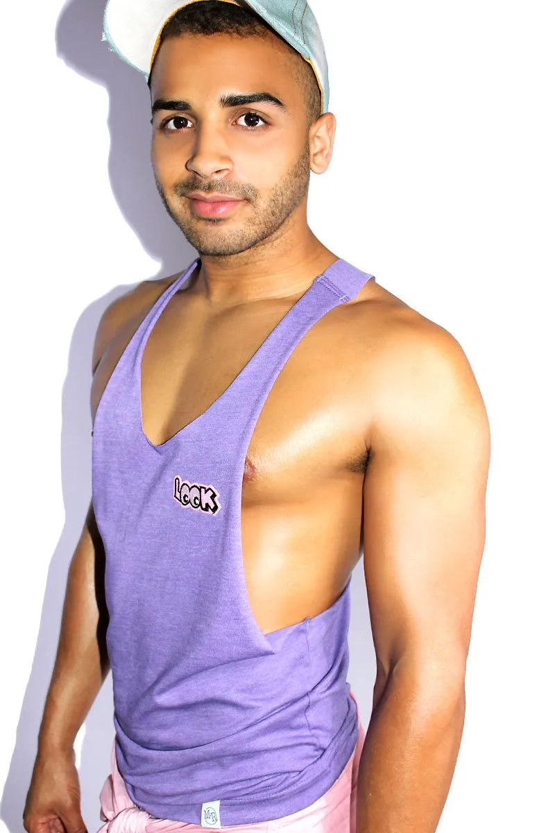 Look Patch String Tank- Purple Heather