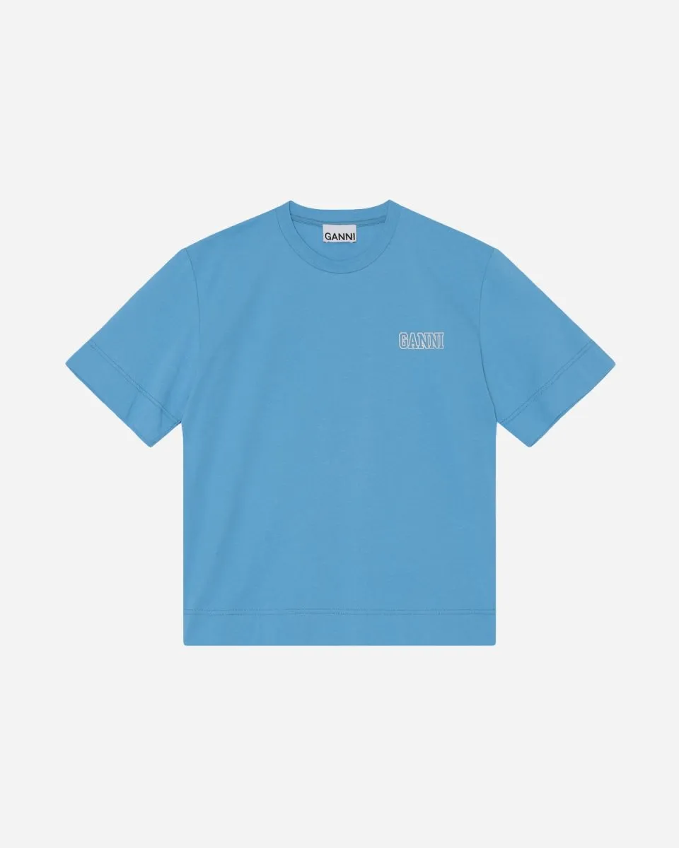 Loose Fit O-neck Jersey - Azure Blue