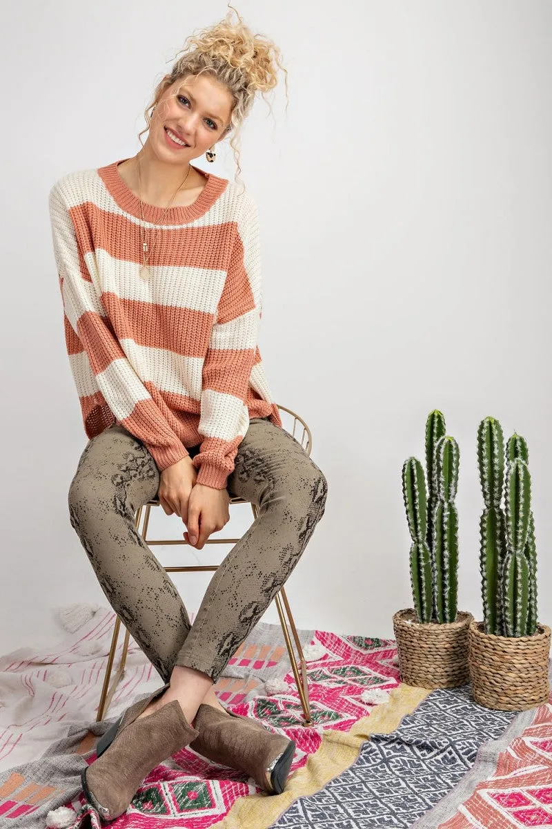Maddie Striped Soft Knit Pullover