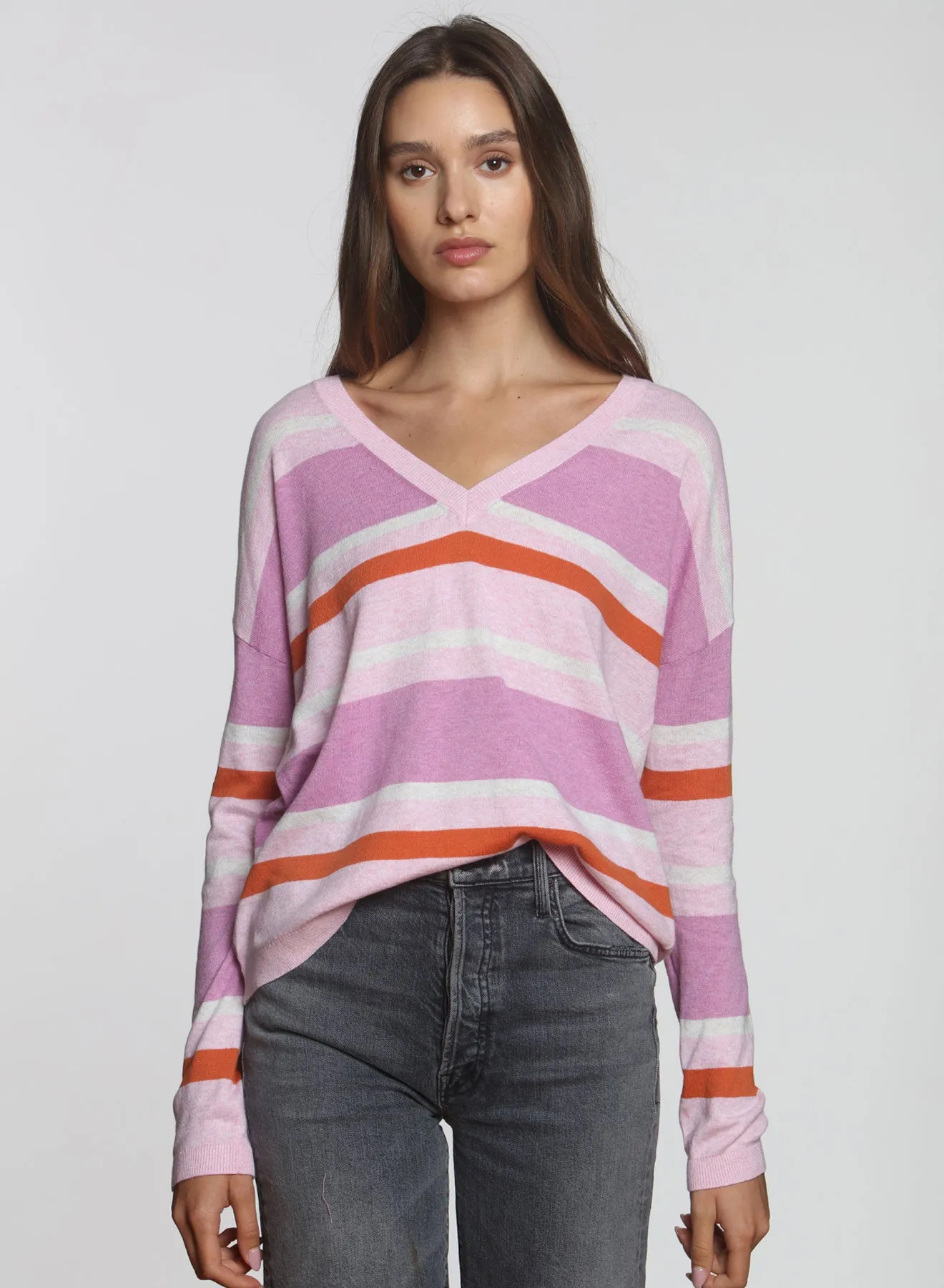Mimi Stripe Vee - Berry Combo