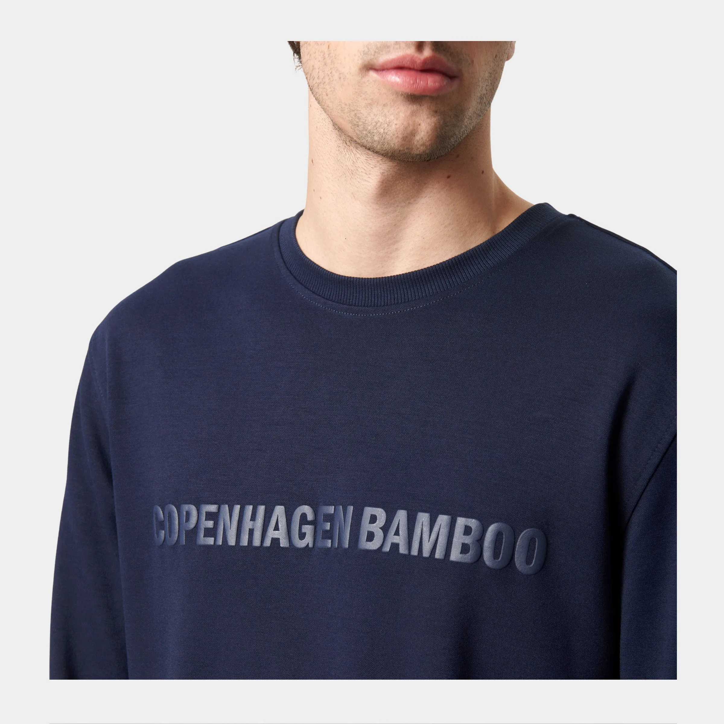 Navy bambus joggingsæt med logo