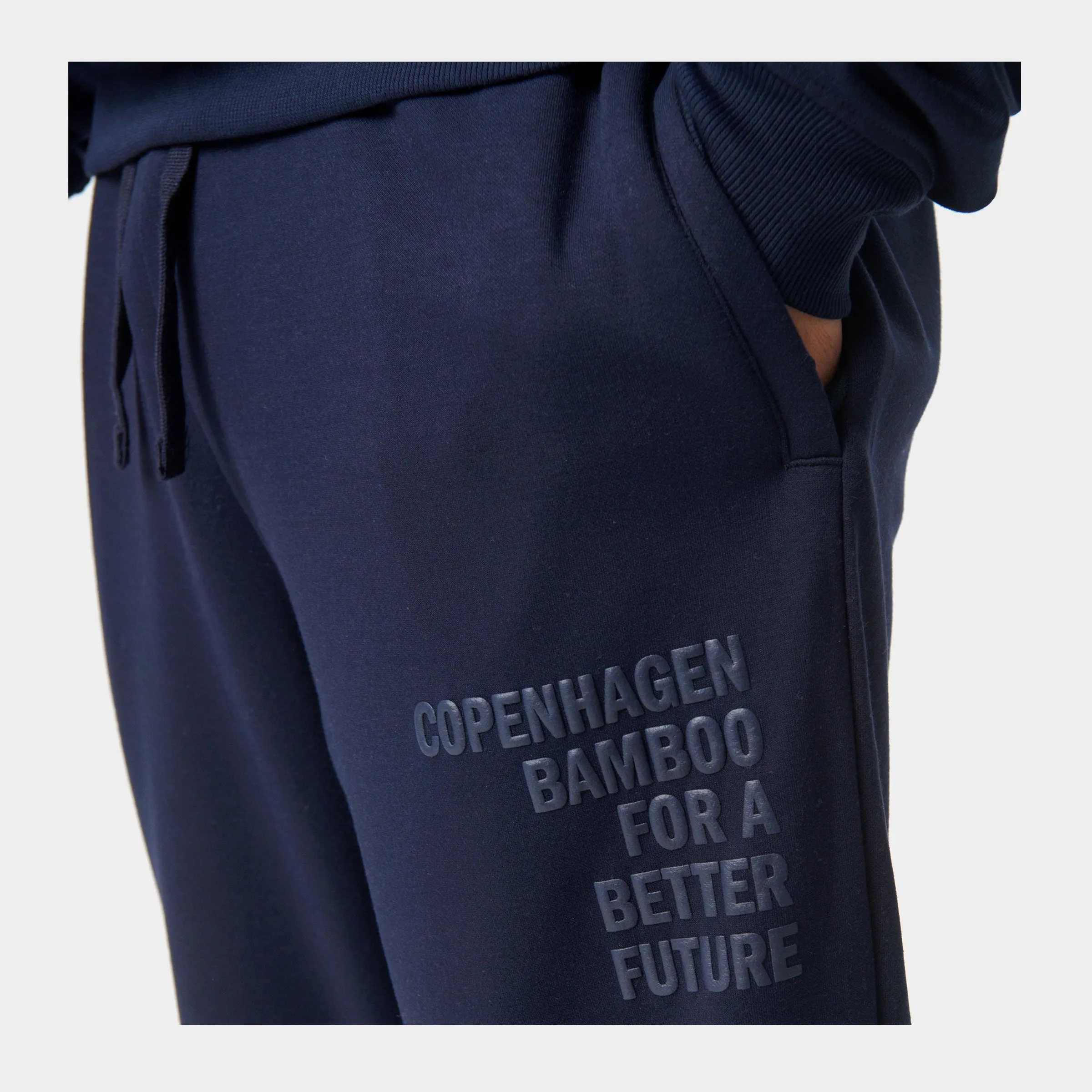 Navy bambus joggingsæt med logo