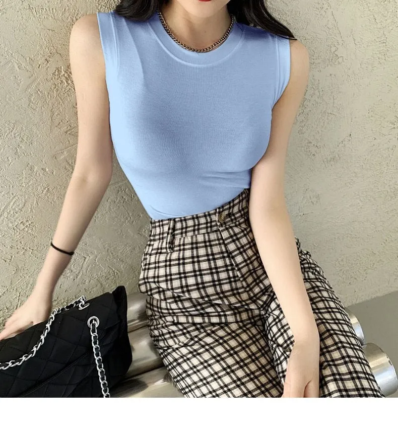 #PB Round Neck Ribbed Tank Top