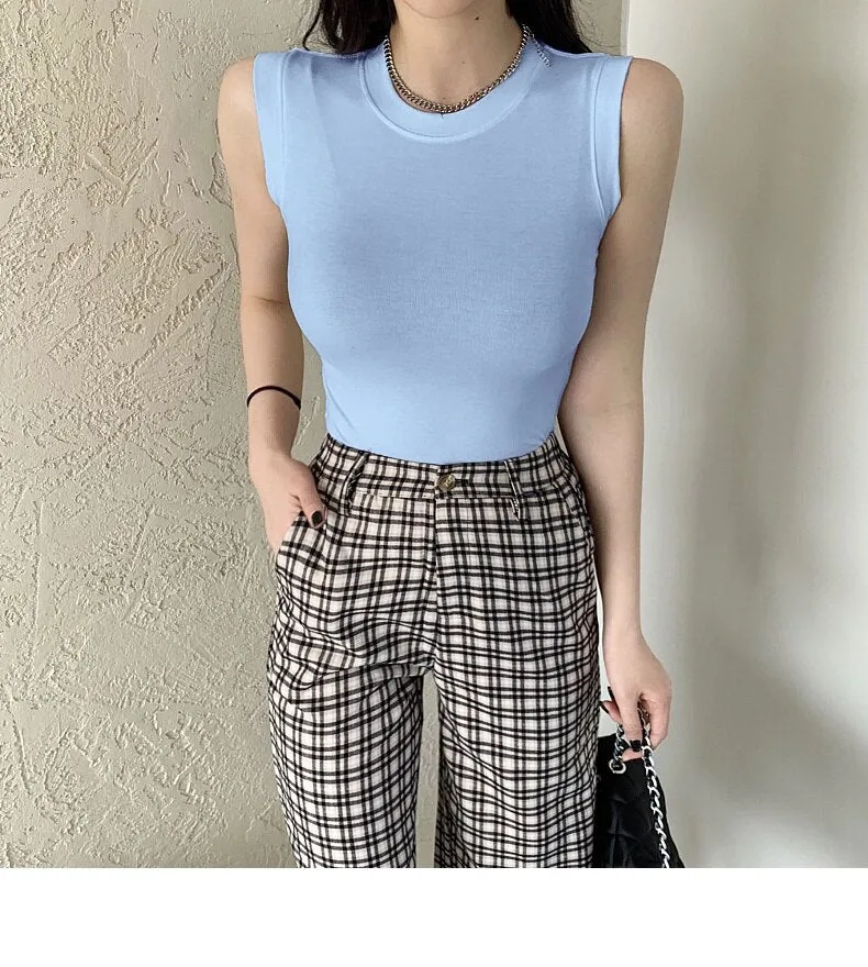 #PB Round Neck Ribbed Tank Top