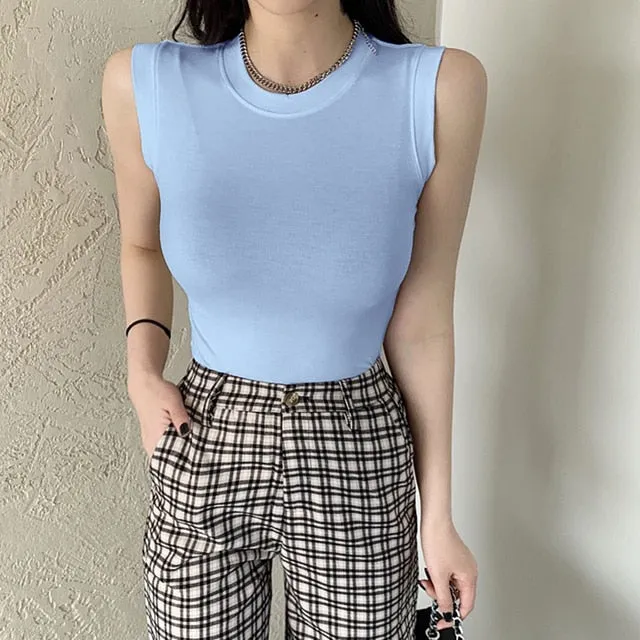 #PB Round Neck Ribbed Tank Top