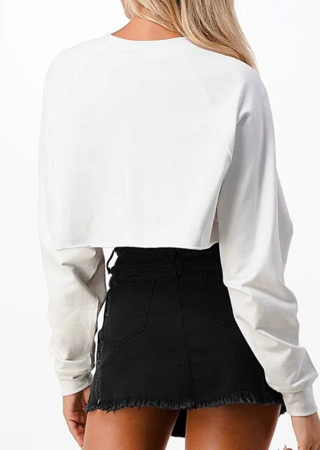 Raglan Sleeve Oversize Crop Top