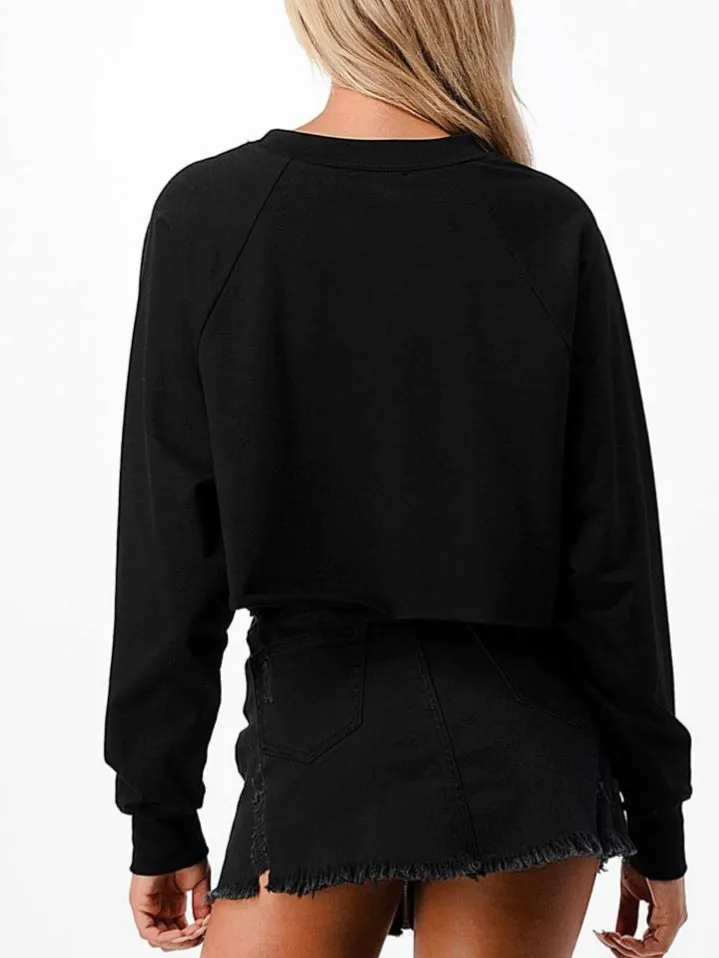 Raglan Sleeve Oversize Crop Top