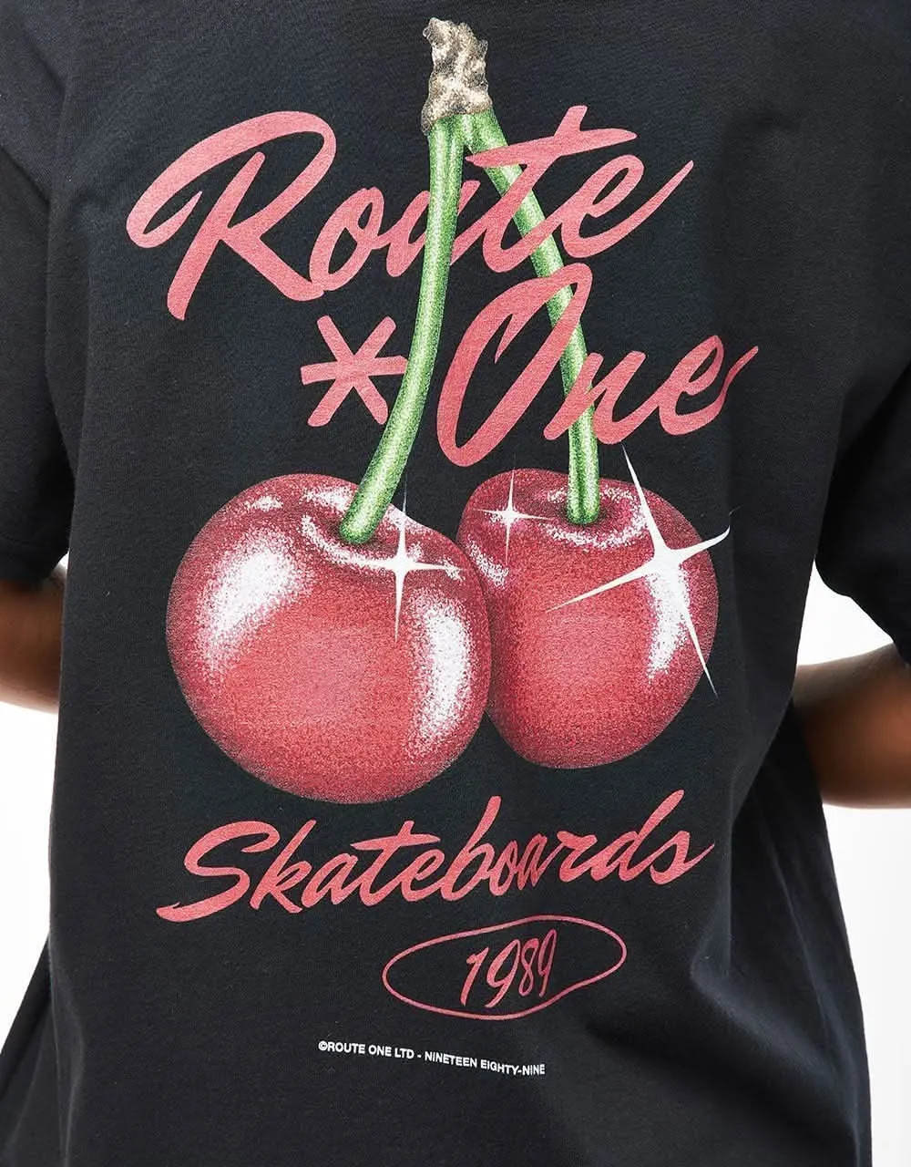 Route One Cherries T-Shirt - Black