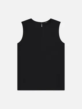 Shell Silk Georgette Top in Black