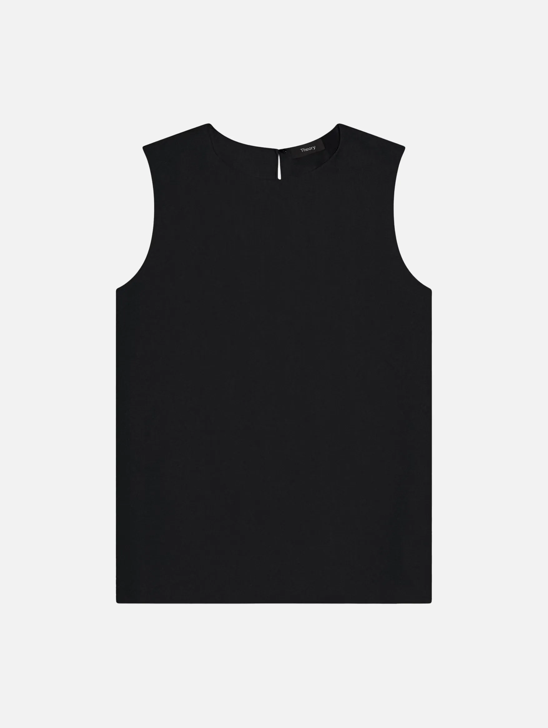 Shell Silk Georgette Top in Black