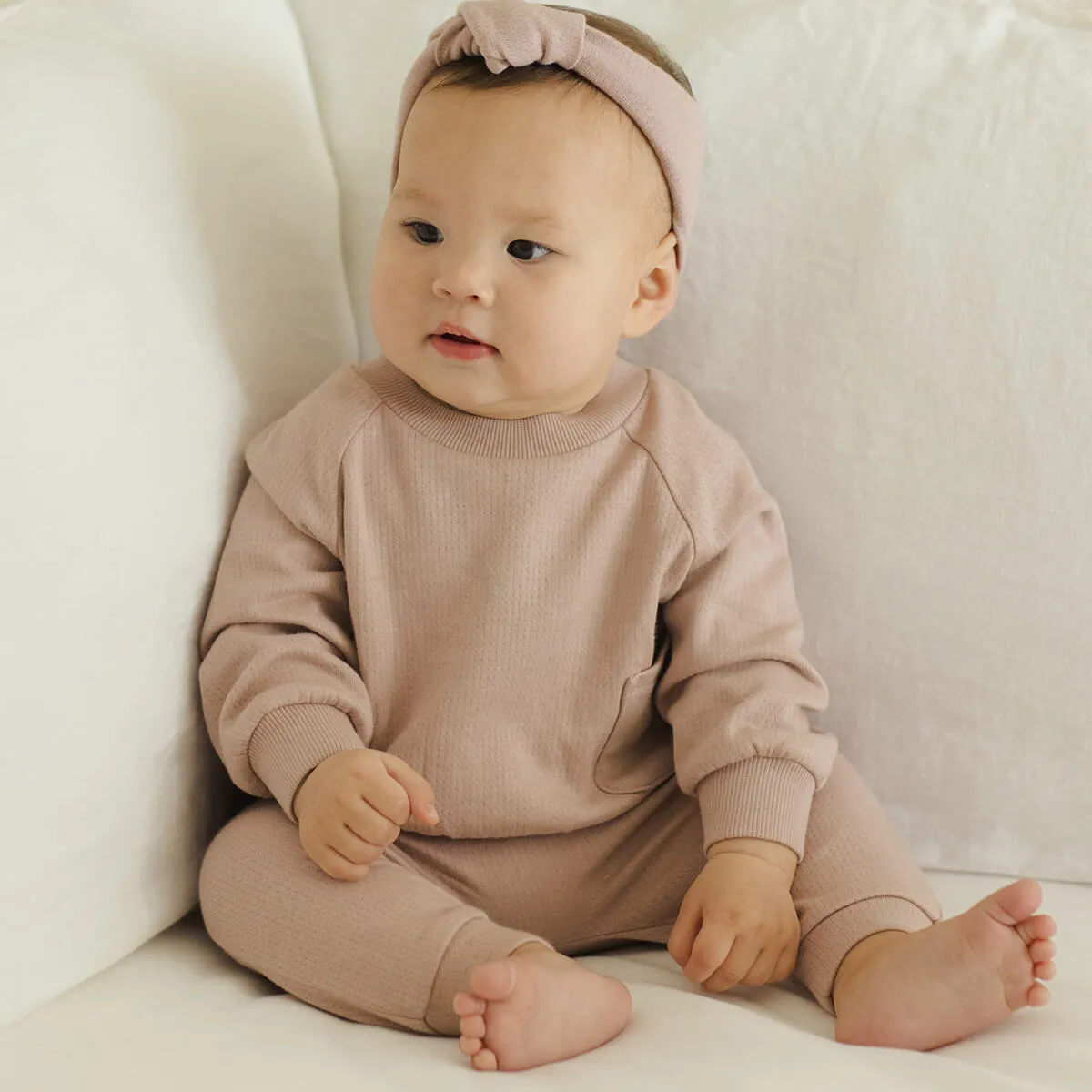 Sweatpant in Mauve by Quincy Mae