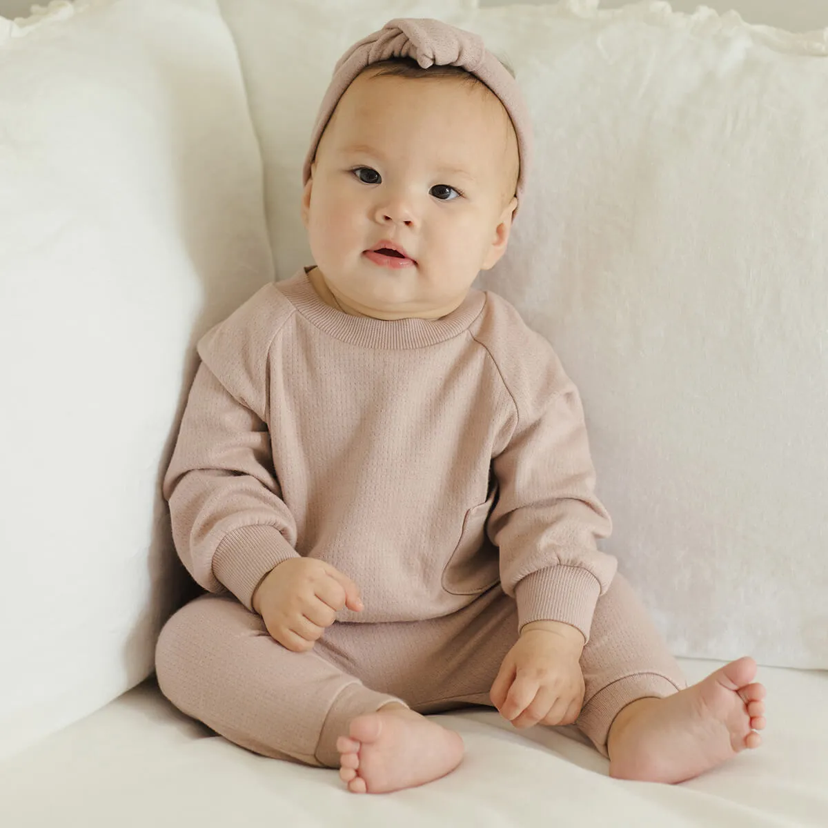 Sweatpant in Mauve by Quincy Mae