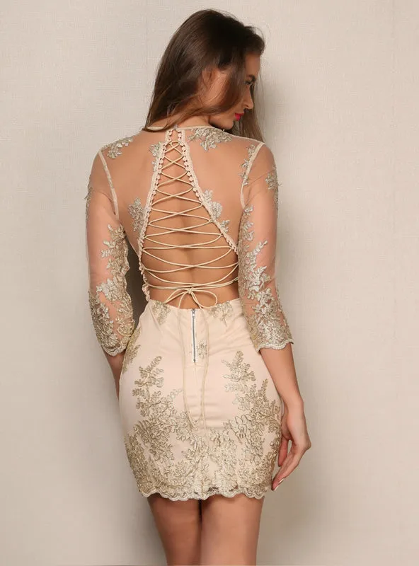 TastyHottie - Deep v neck Elegant backless lace up Party Dresses