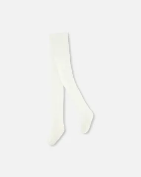 Tonal Jacquard Tights Off White