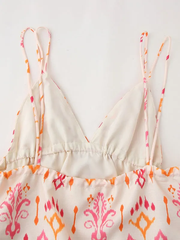 V-neck camisole top with sequin embroidery