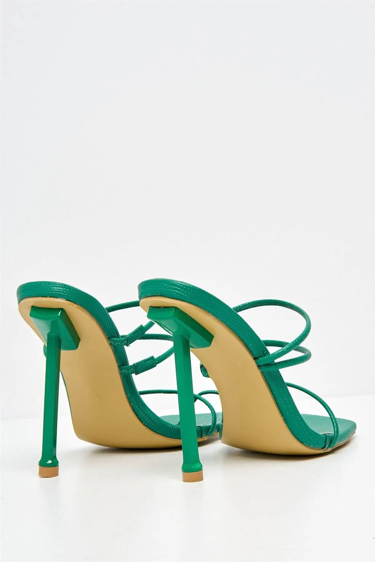 Vigo Strappy Mule in Green Lizard