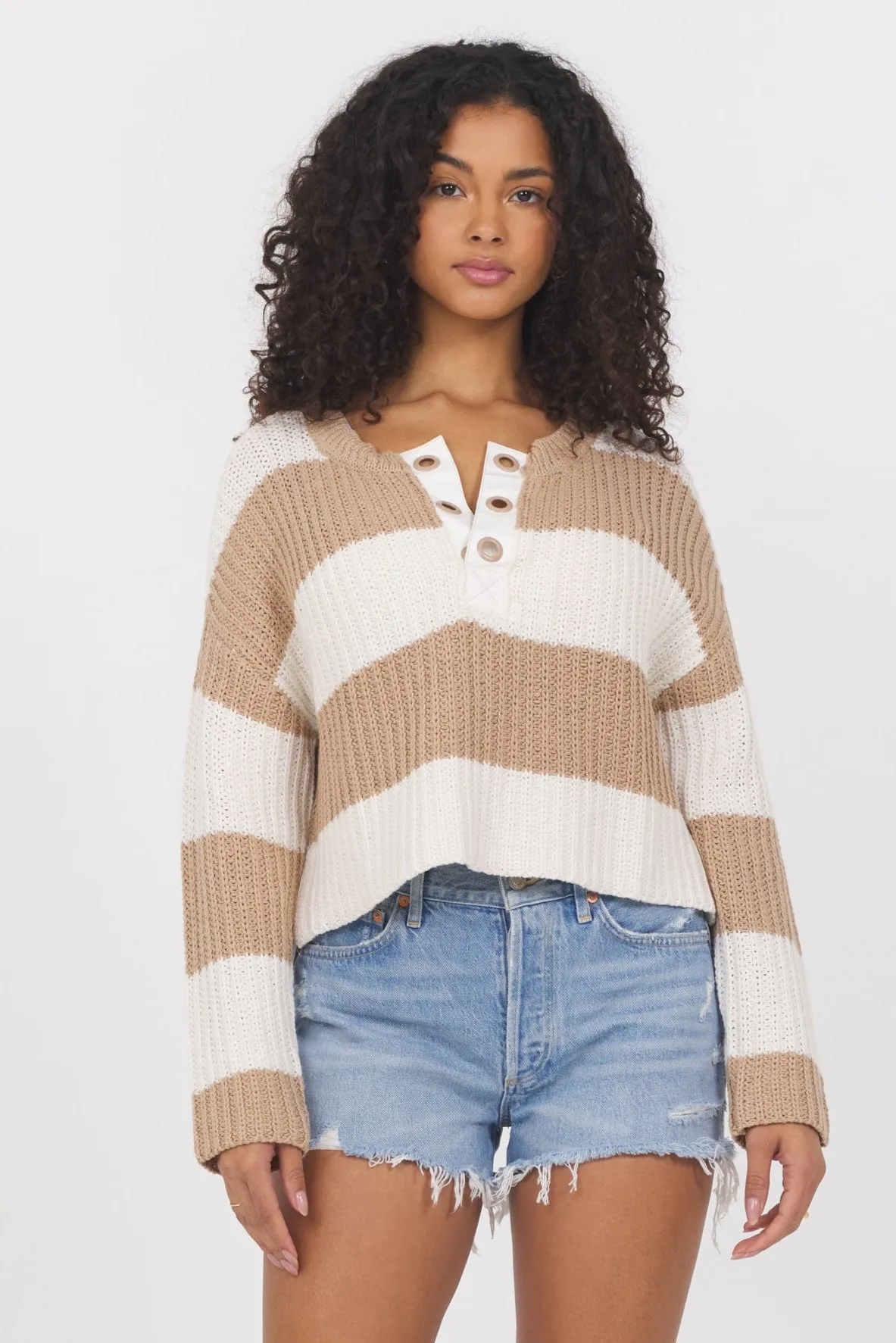 Vintage Havana Stripe Crop Sweater