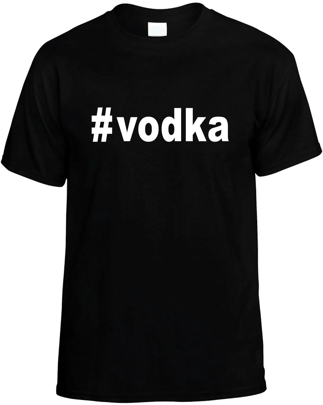 #Vodka Hashtag Drinking Unisex T-Shirt Novelty Graphic Tee Shirt