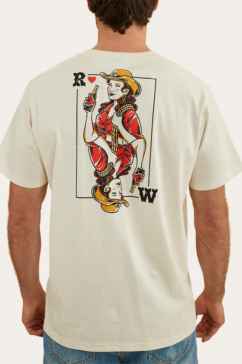 Wild Card Mens Loose Fit T-Shirt - Off White
