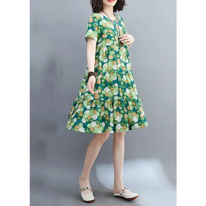 Women Light Purple Patchwork Print Mid Dresses Short Sleeveomen Light Purple Patchwork Print Mid Dresses Short Sleeve VB1015