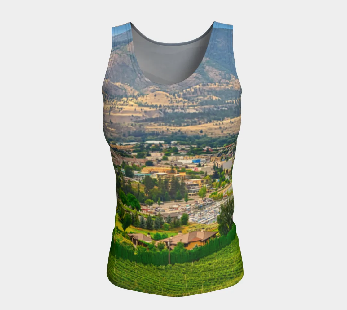 Women's All-Over Fitted Long Tank Top - Penticton Munson Mountain