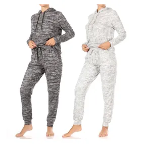 Womens Jogger Set Fleece Lined Warm Casual Sweatpants and Matching Hoodie Set