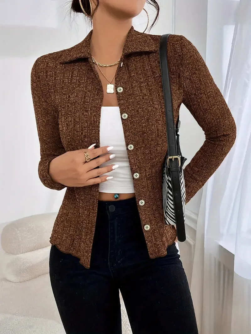 Women's Polyester Knit Cardigan
