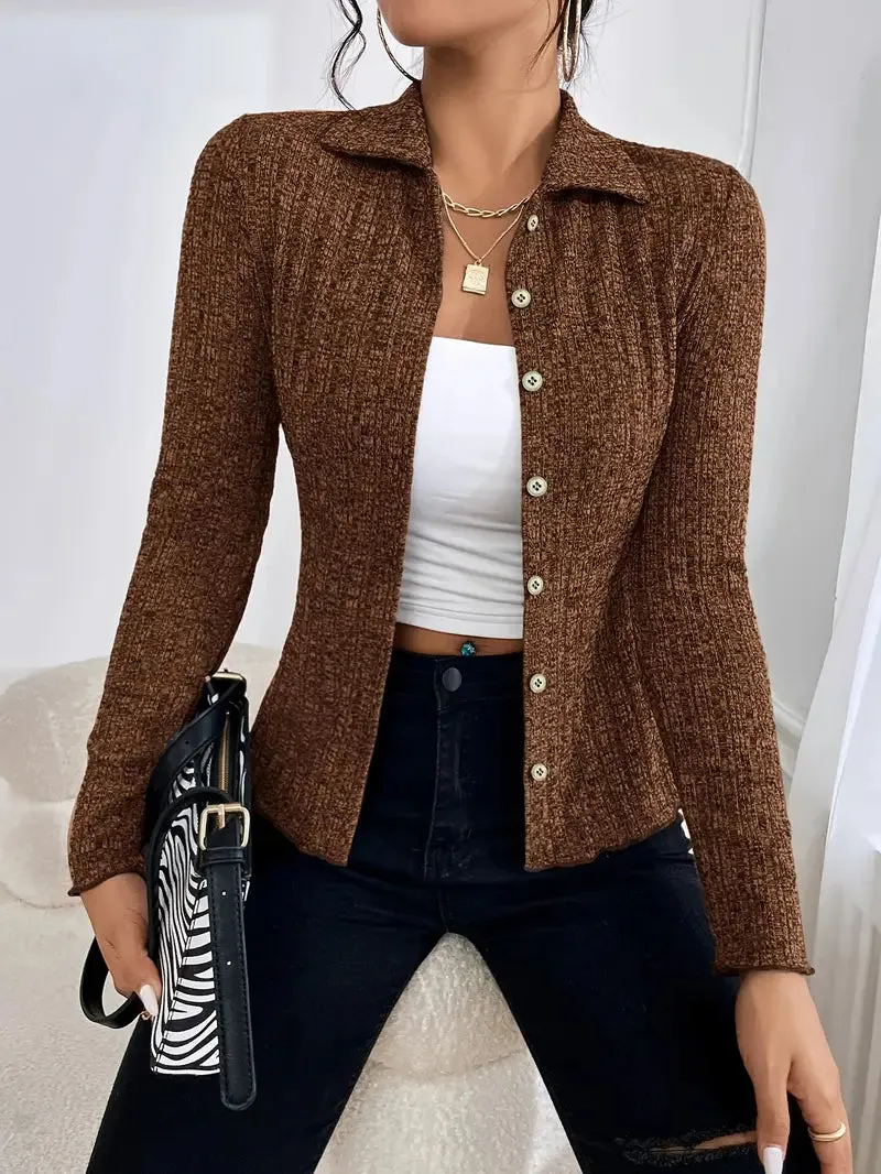 Women's Polyester Knit Cardigan