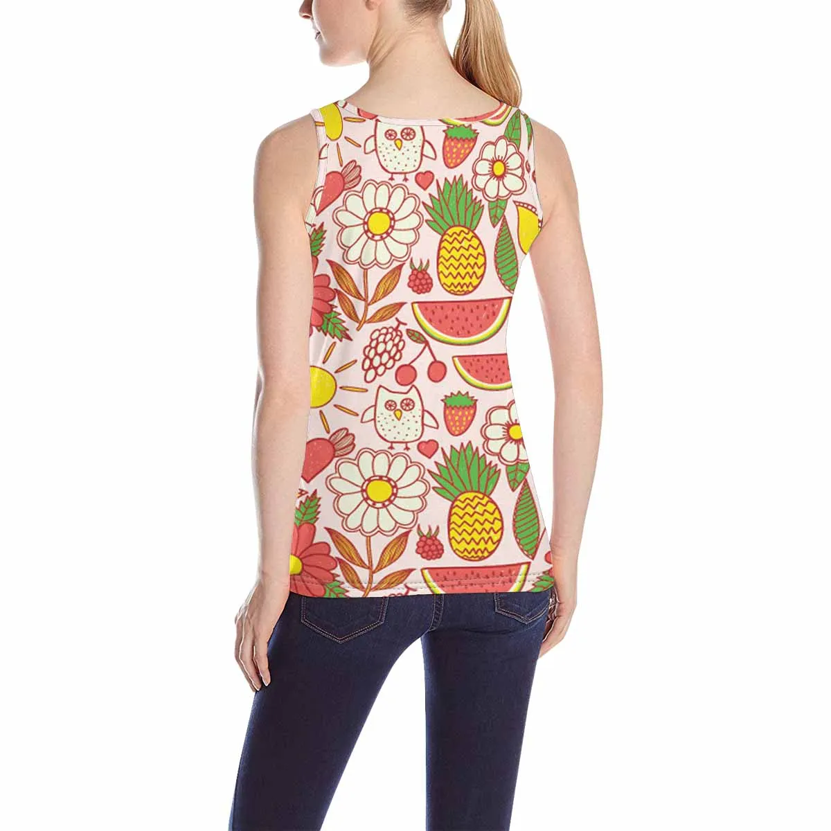 Womens Tank Tops print with cute fresh fruits