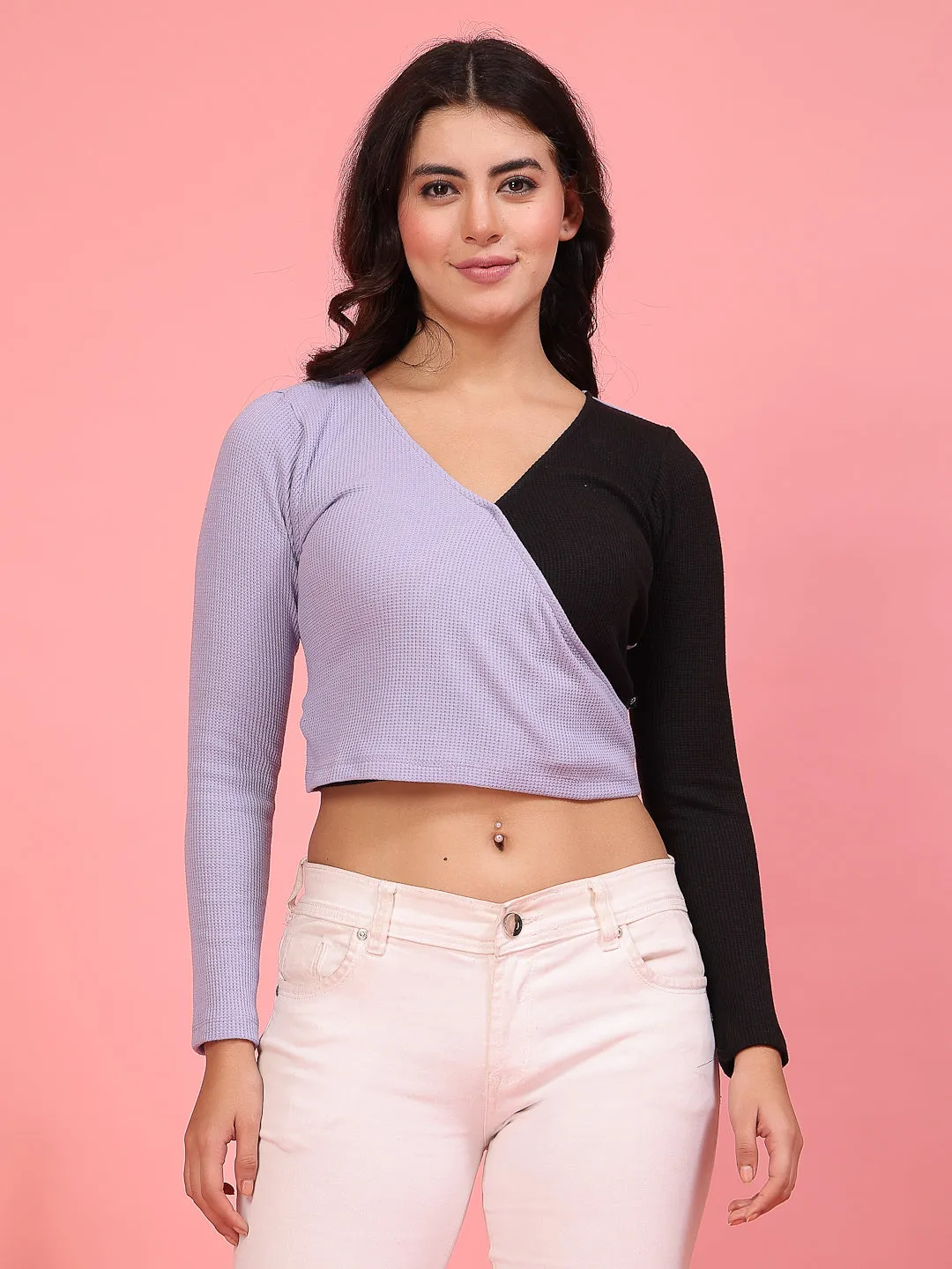 Women’s Waffle Texture Crop Top