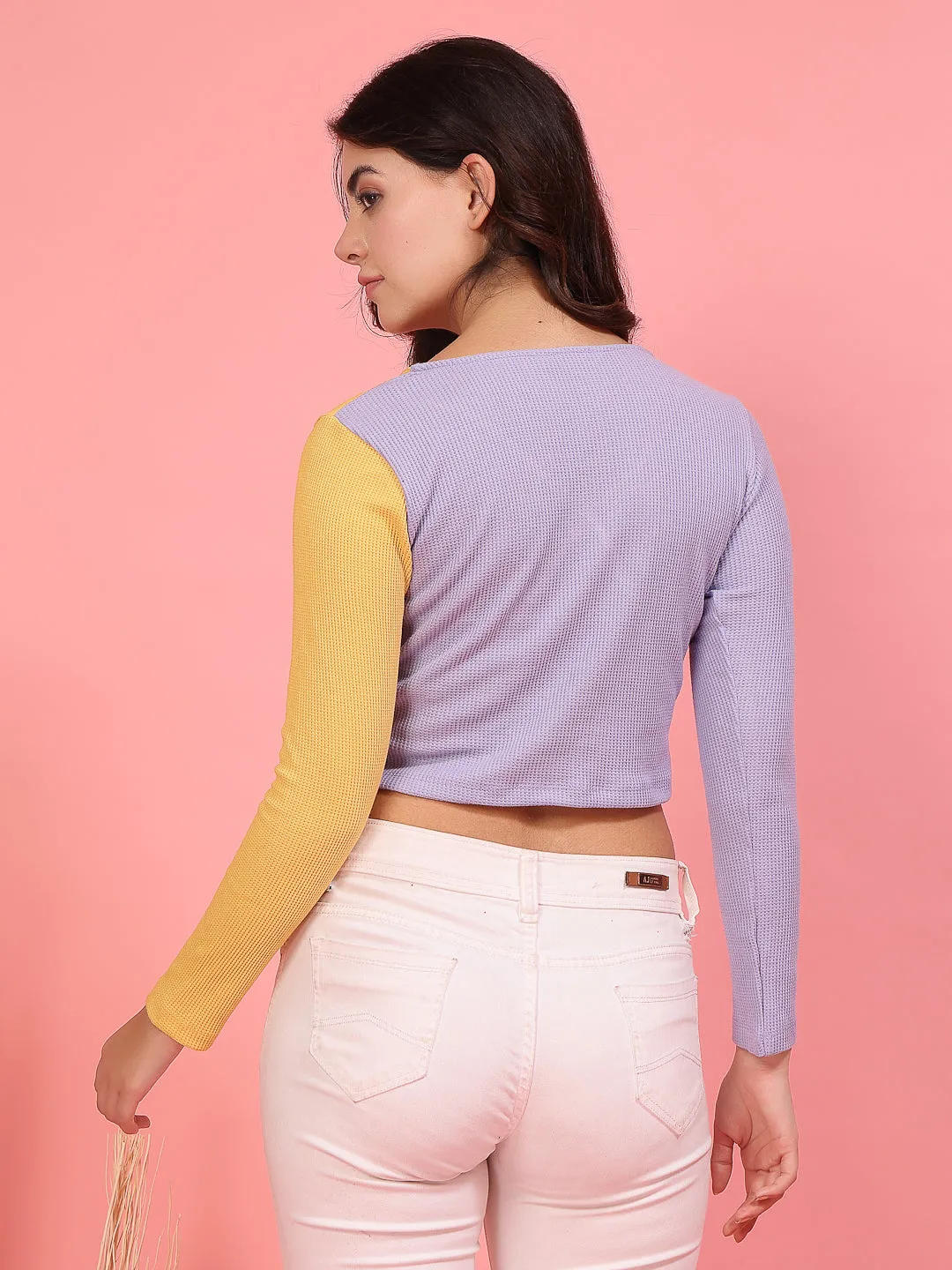 Women’s Waffle Texture Crop Top