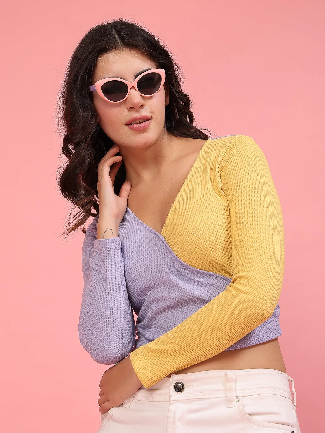 Women’s Waffle Texture Crop Top
