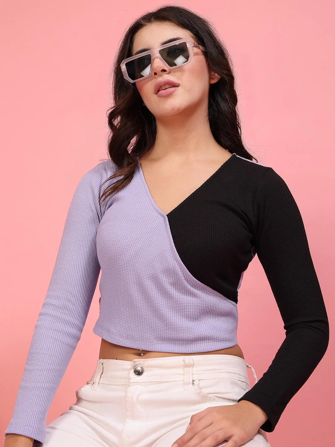Women’s Waffle Texture Crop Top
