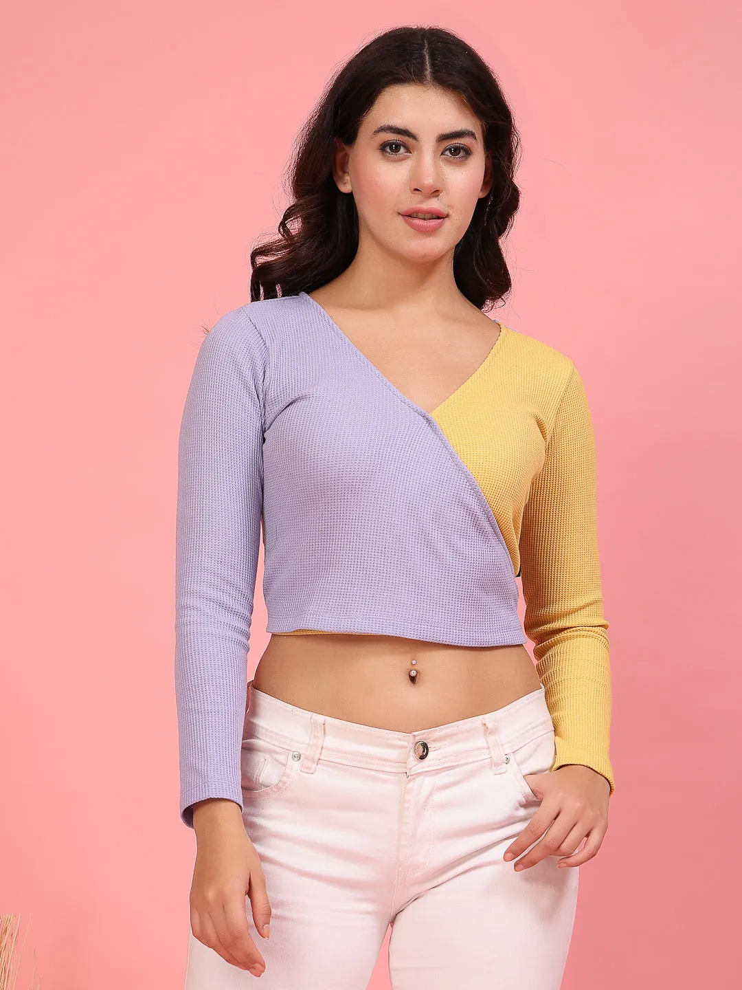 Women’s Waffle Texture Crop Top